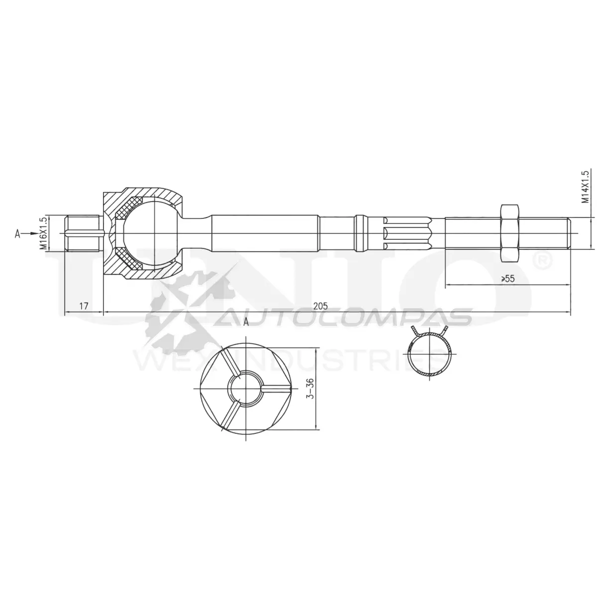 Тяга рулевая UNIO SSP-30061 1441319082 K63FU0 T
