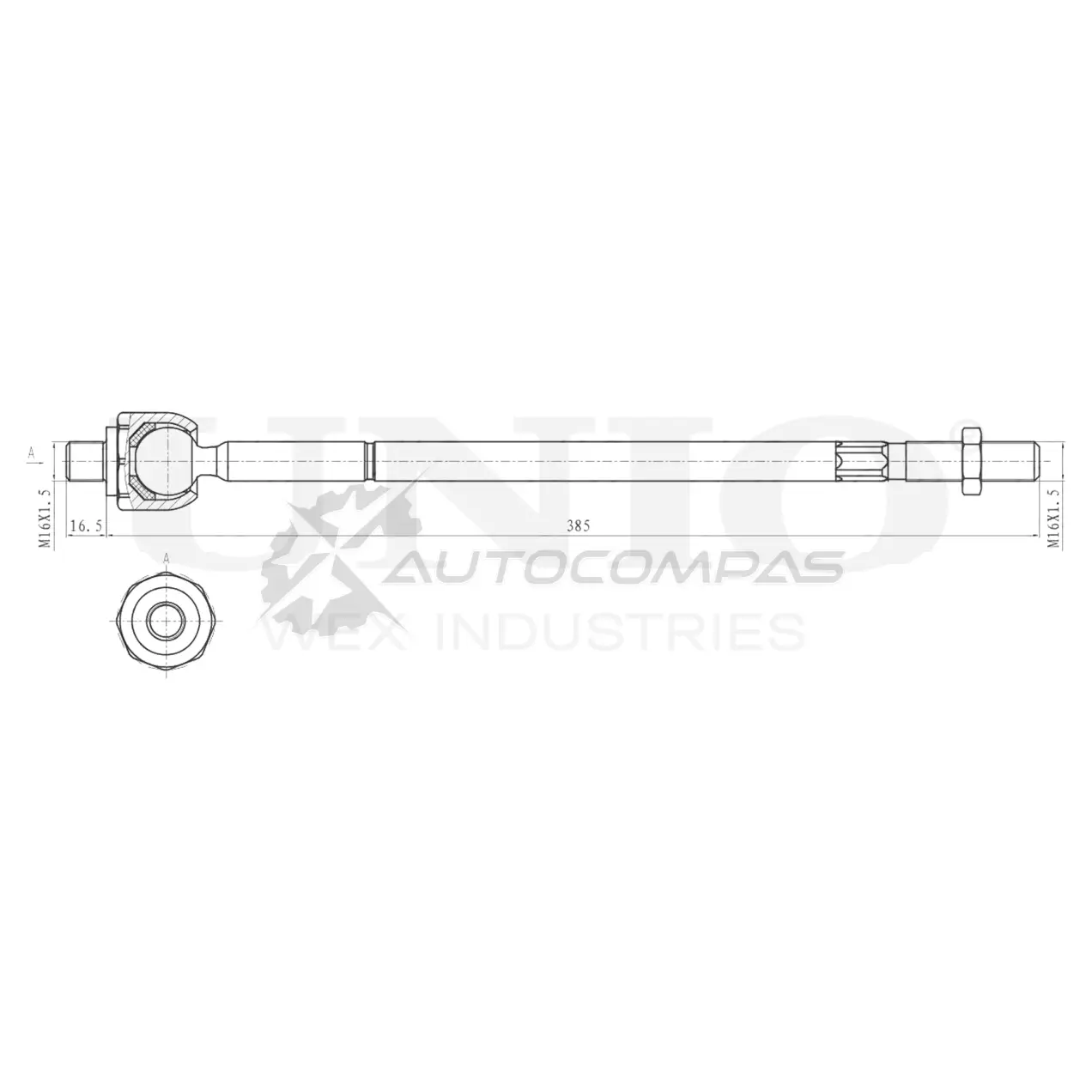 Тяга рулевая левая UNIO 1441319166 M8X76 XD SSP-30063