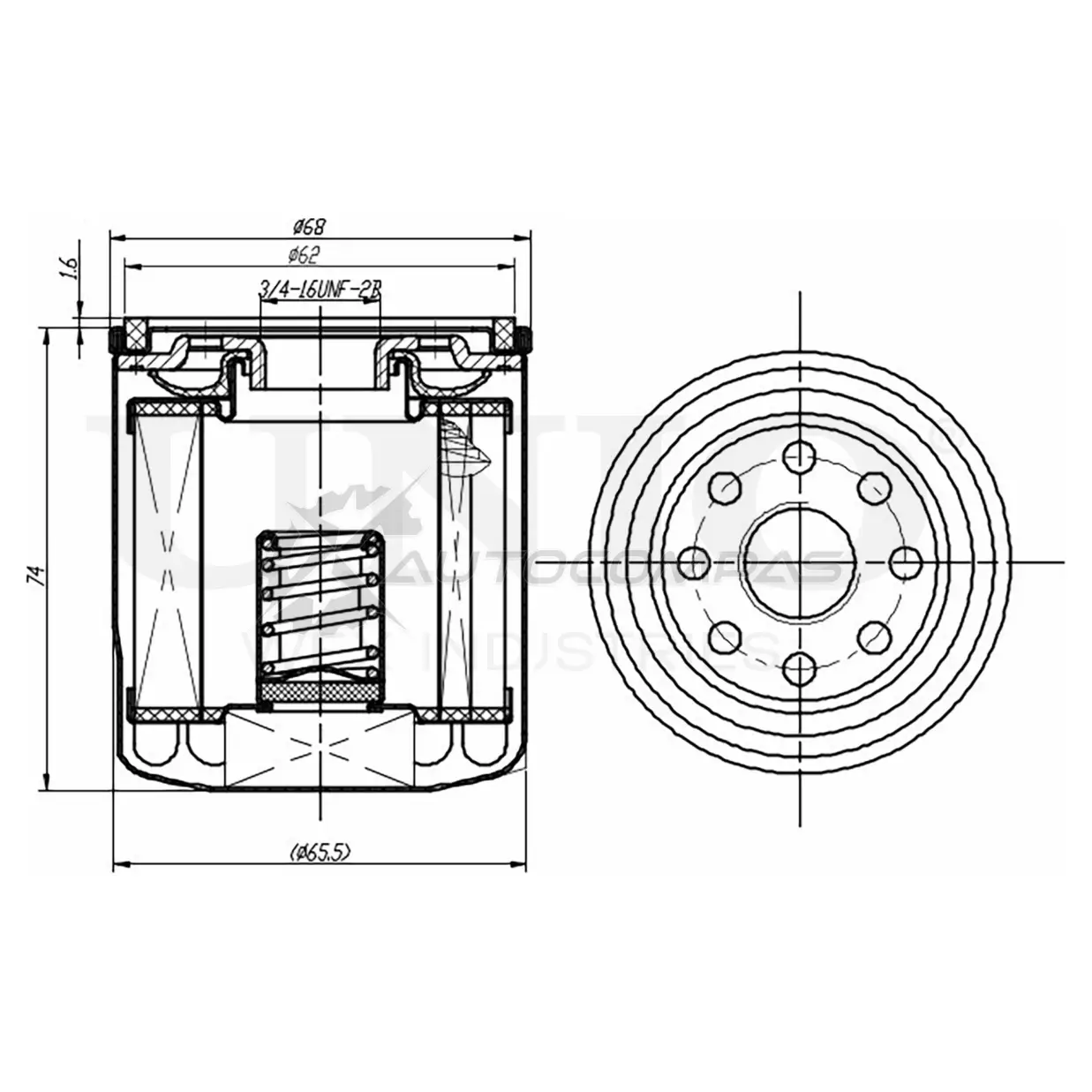 Фильтр масляный UNIO 1441319490 R TITK4 FLT-20050