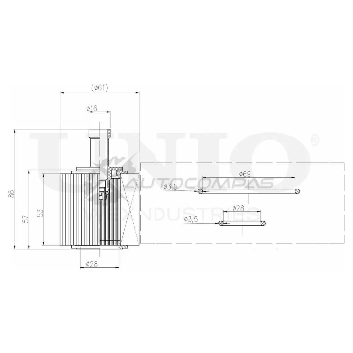 Фильтр масляный (eco) UNIO FLT-20083 1441319566 S55F F