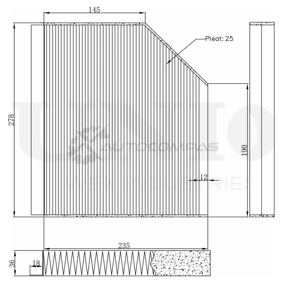 Фильтр салонный угольный UNIO 1441319793 FLT-40025C HX0SQ LJ