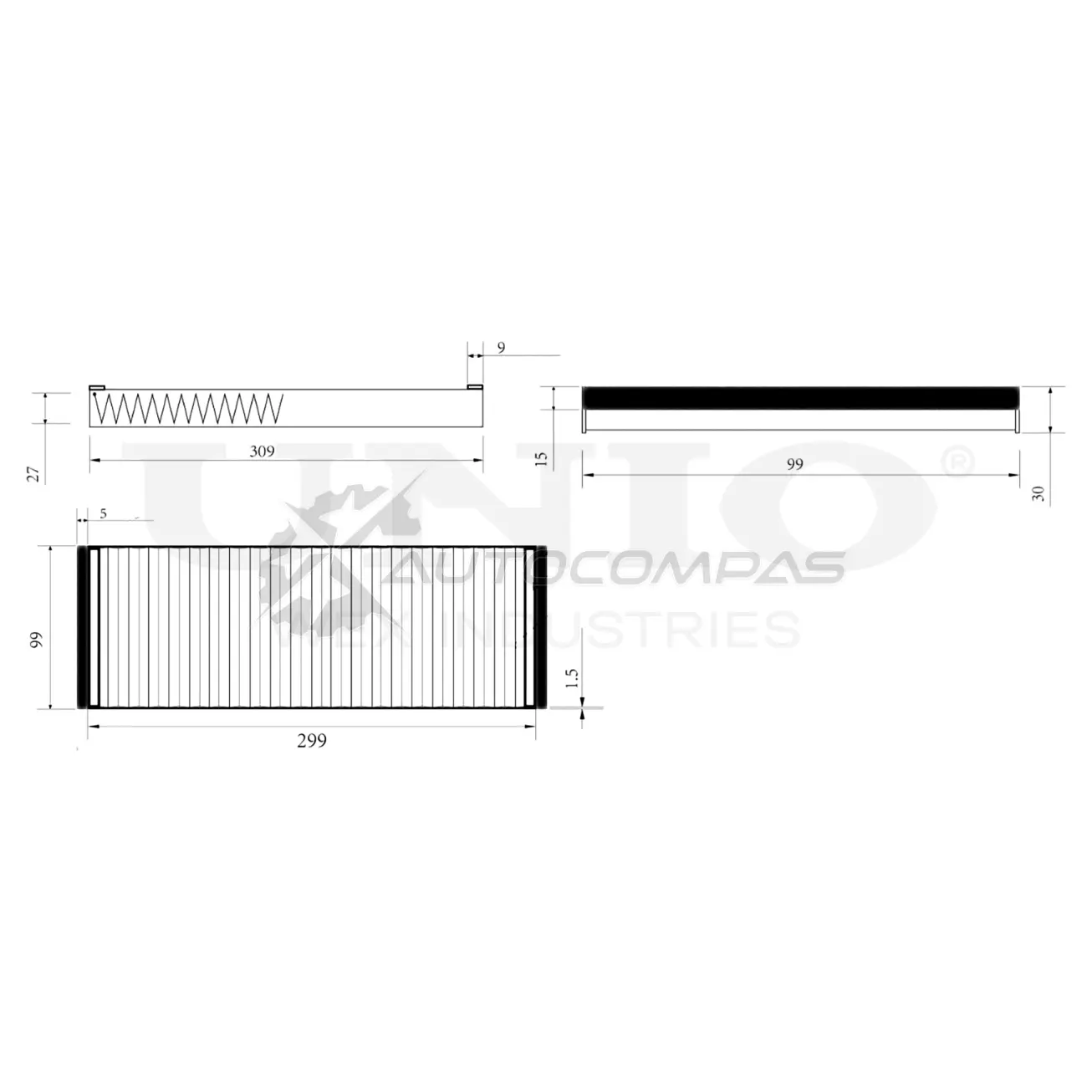 Фильтр салонный угольный UNIO FLT-40112C 1441319795 C8 NB2M изображение 3
