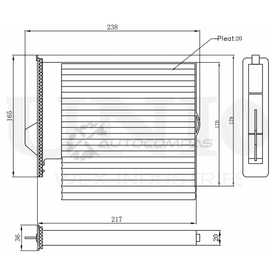 Фильтр салонный угольный UNIO FLT-40030C 1441319836 UN8IB R