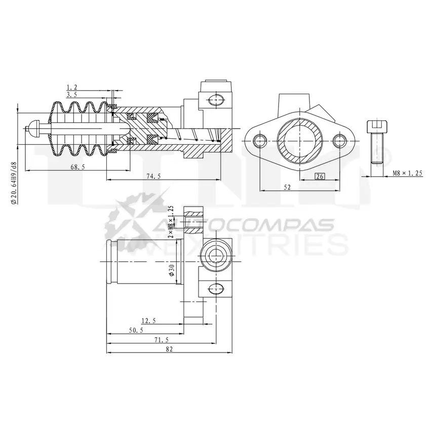 Цилиндр сцепления рабочий UNIO BRC-10501 1441319969 I RDL1
