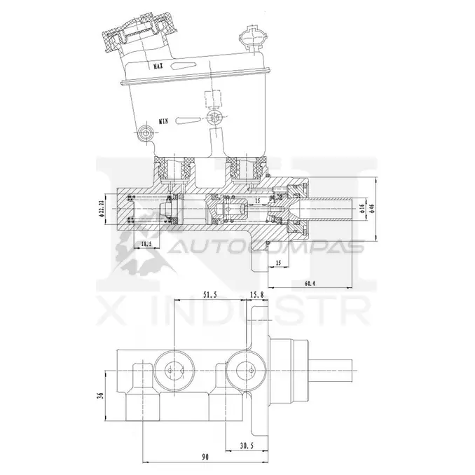 Цилиндр тормозной главный UNIO VX ONFEH BRC-20002 1441319980