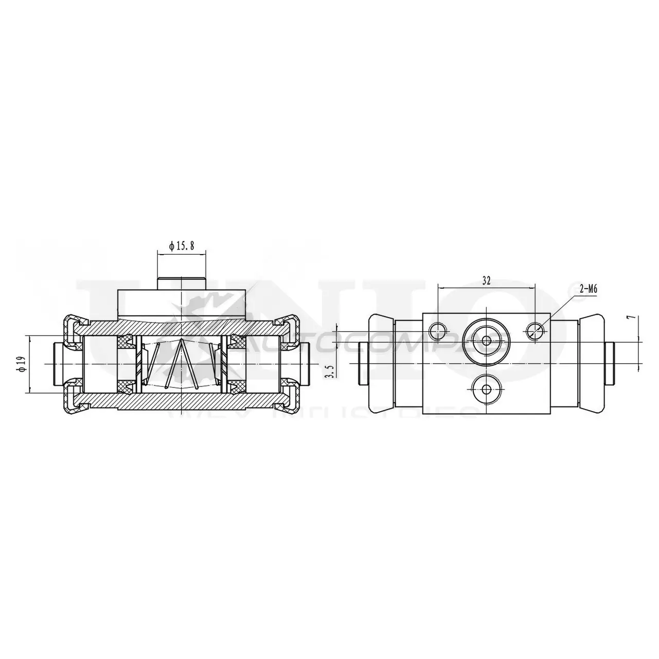 Цилиндр тормозной колесный UNIO 1441319992 BRC-20557 2YUE D3X изображение 0