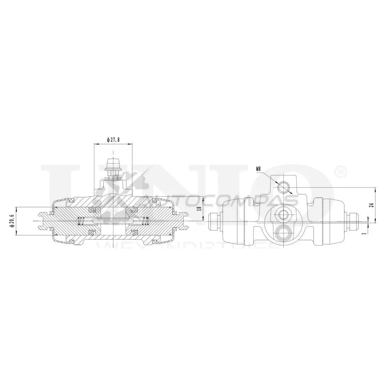 Цилиндр тормозной колесный UNIO BRC-20588 VL7V A 1441319993
