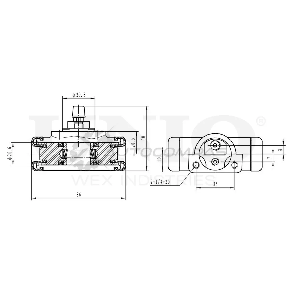 Цилиндр тормозной колесный UNIO BRC-20521 1441320041 OUL3A6 3