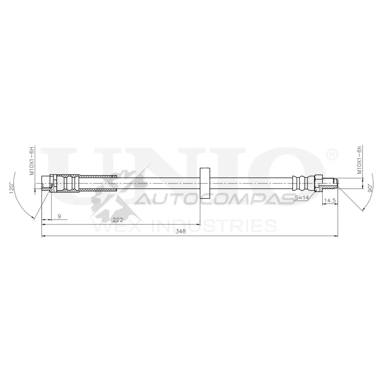 Шланг тормозной задний UNIO 1441320089 BRH-10061 CTT5 X