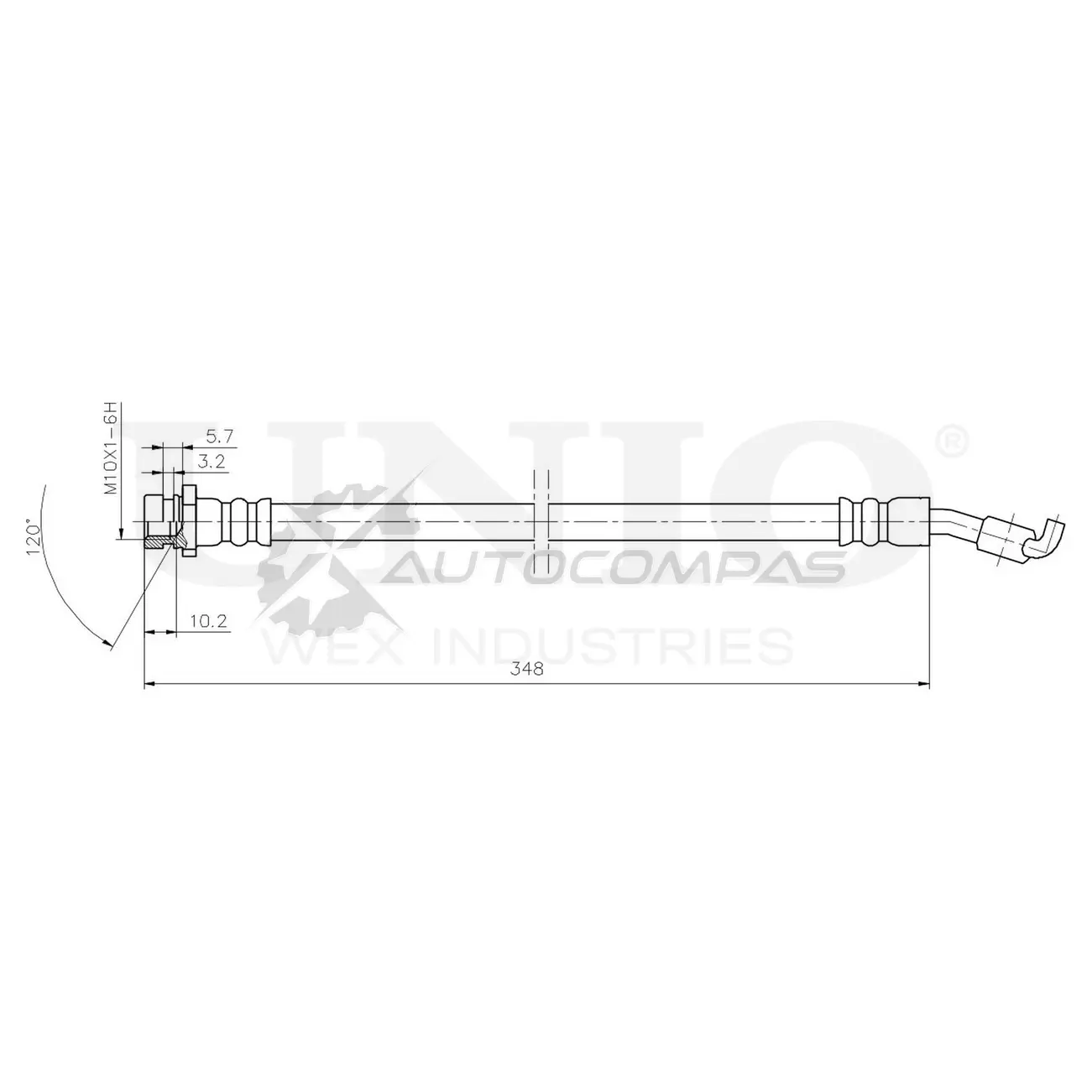 Шланг тормозной задний левый UNIO 1441320107 Y3X J8C BRH-10084