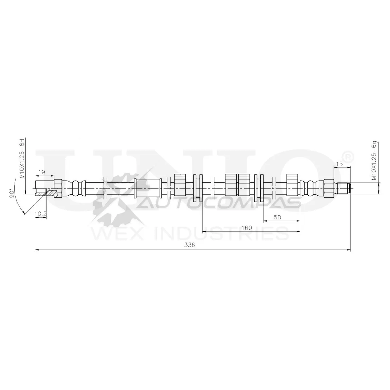 Шланг тормозной передний UNIO 1441320130 BRH-10098 FUGFN J