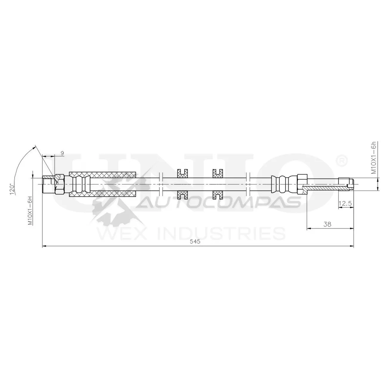 Шланг тормозной передний UNIO F64X W 1441320146 BRH-10036
