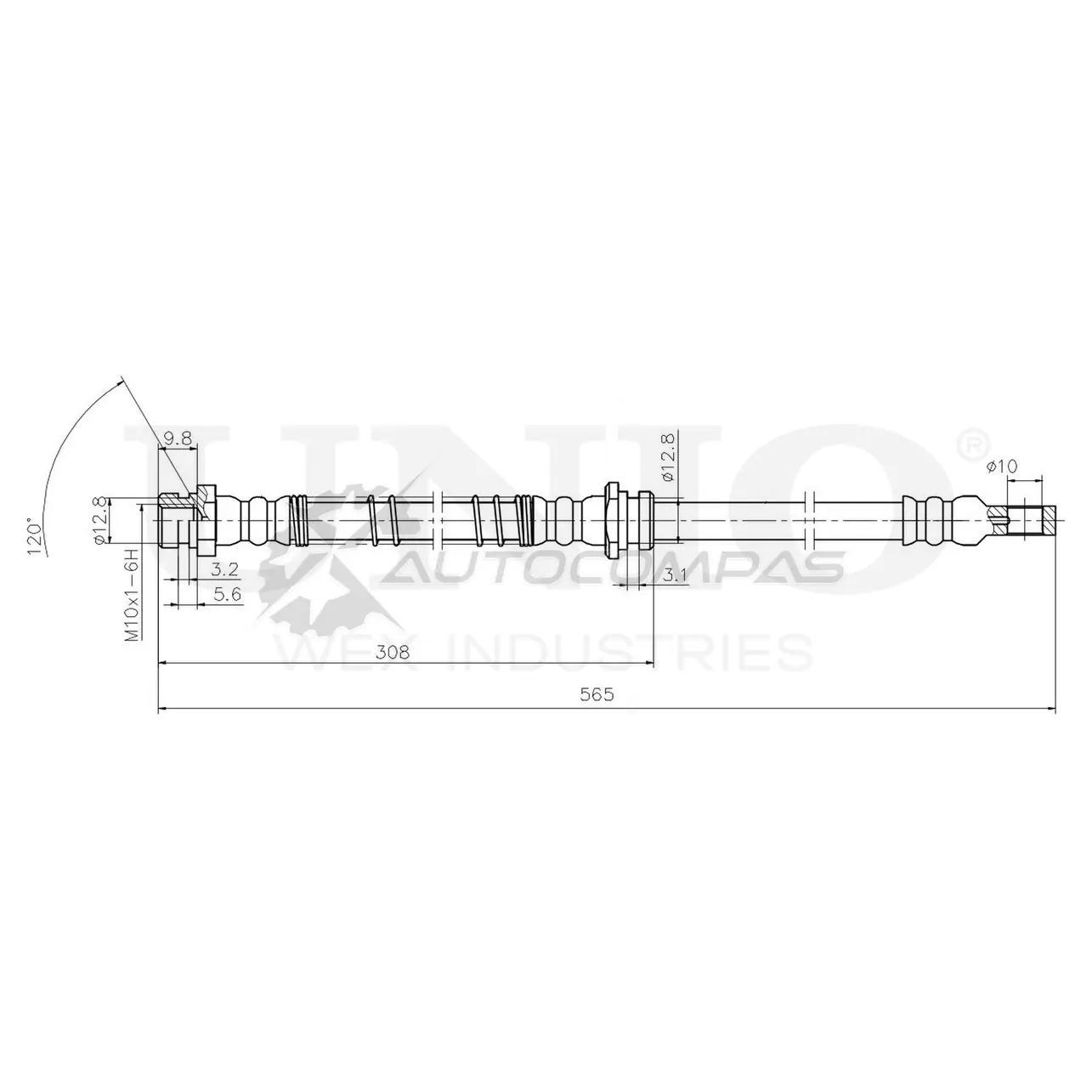 Шланг тормозной передний UNIO 1441320147 BRH-10104 Y5GQ K