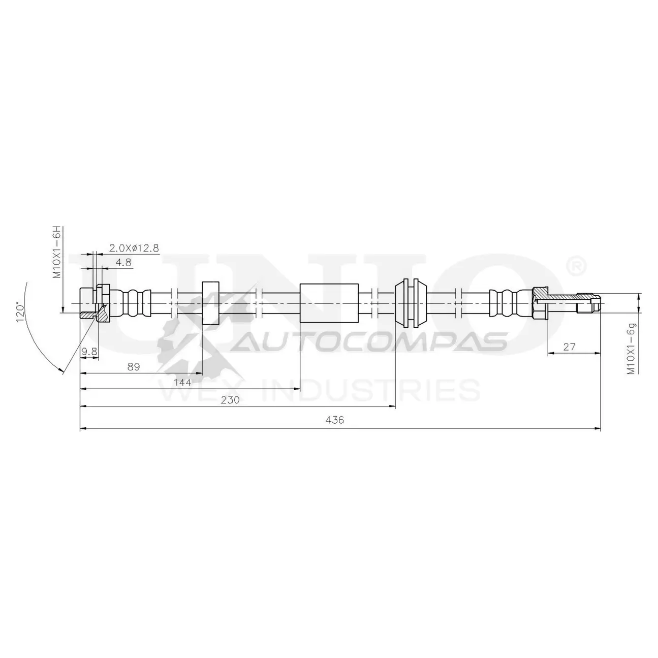 Шланг тормозной передний UNIO 1441320148 BRH-10050 JJ C4RK8