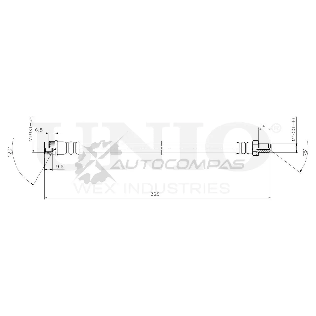 Шланг тормозной передний UNIO GPA IYU BRH-10026 1441320149