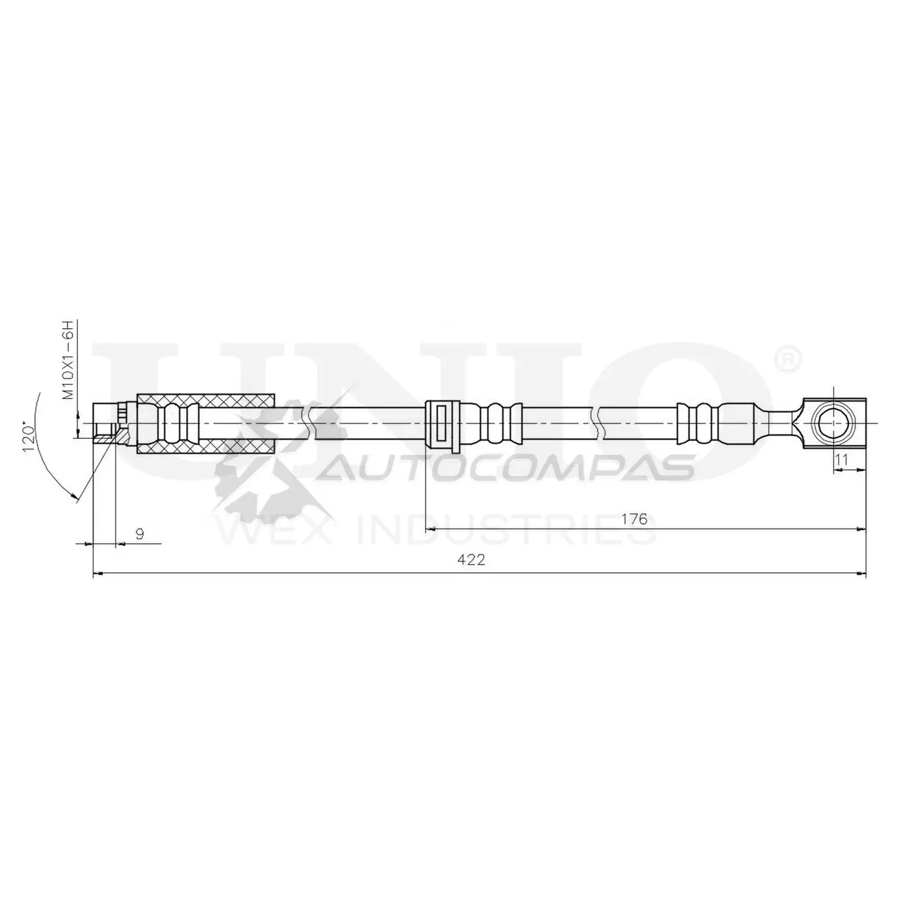 Шланг тормозной передний UNIO 1441320156 BRH-10048 FXD 82E