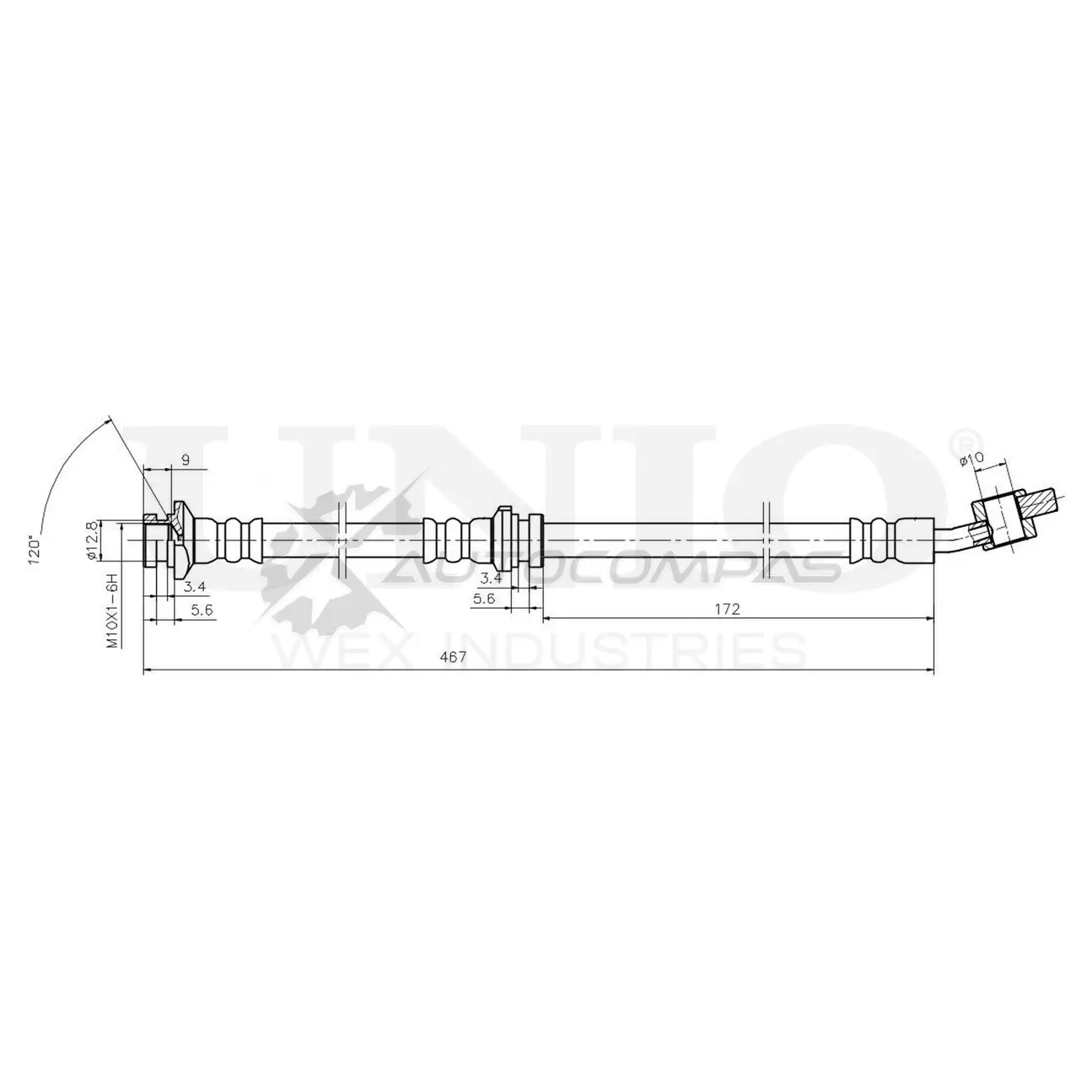 Шланг тормозной передний левый UNIO PI QJF BRH-10110 1441320162