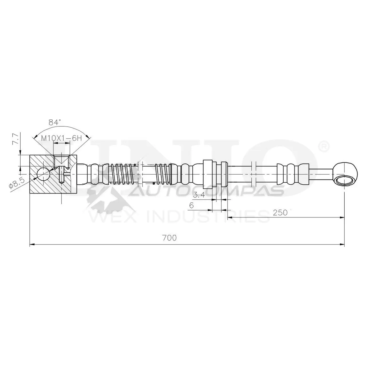 Шланг тормозной передний левый UNIO T0UUDR X BRH-10081 1441320166