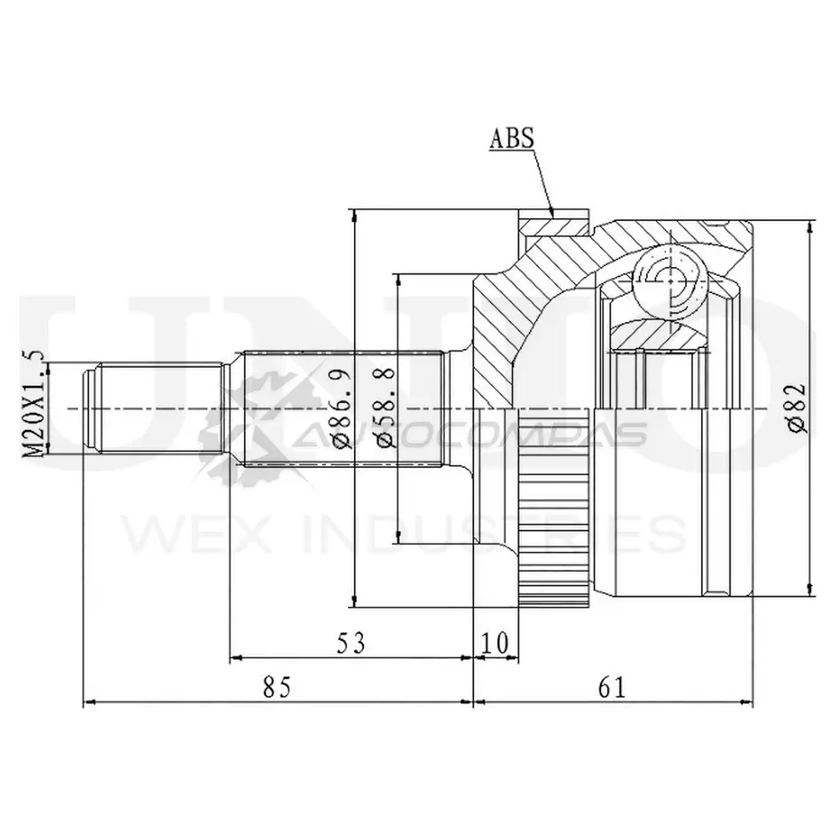 ШРУС внешний UNIO 1441320190 CVJ-20305 EQO47 G9