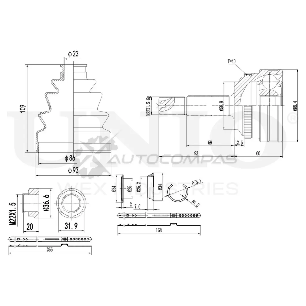 ШРУС внешний UNIO 1441320194 CVJ-20298 KQ M3A6