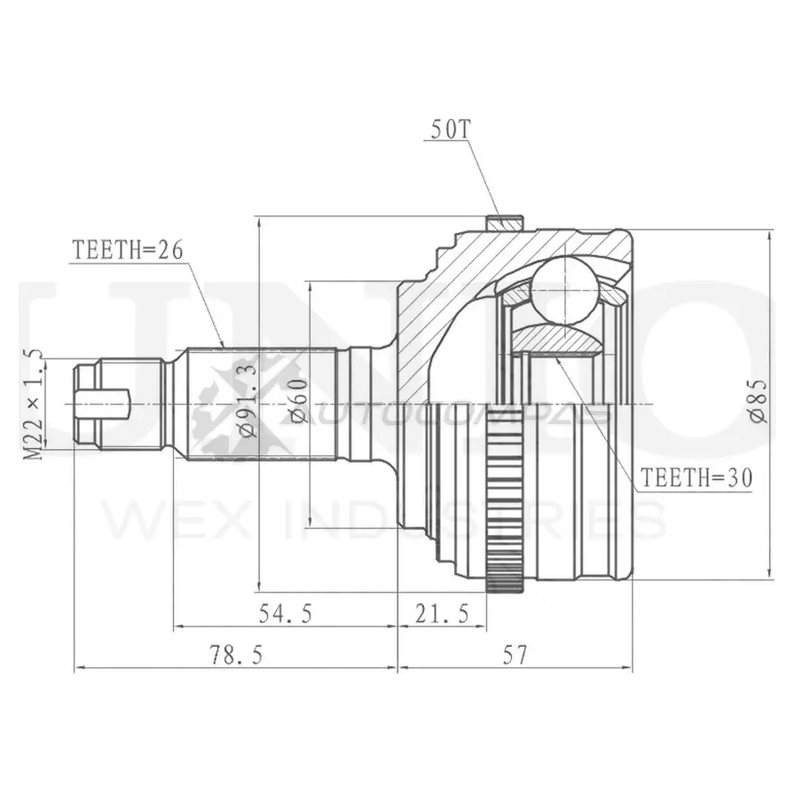 ШРУС внешний UNIO CVJ-20257 9FW KOH9 1441320231