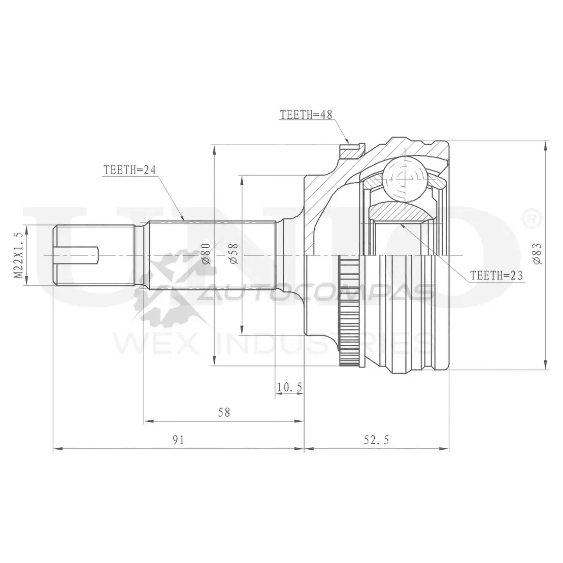 ШРУС внешний UNIO J3UC C CVJ-20204 1441320323
