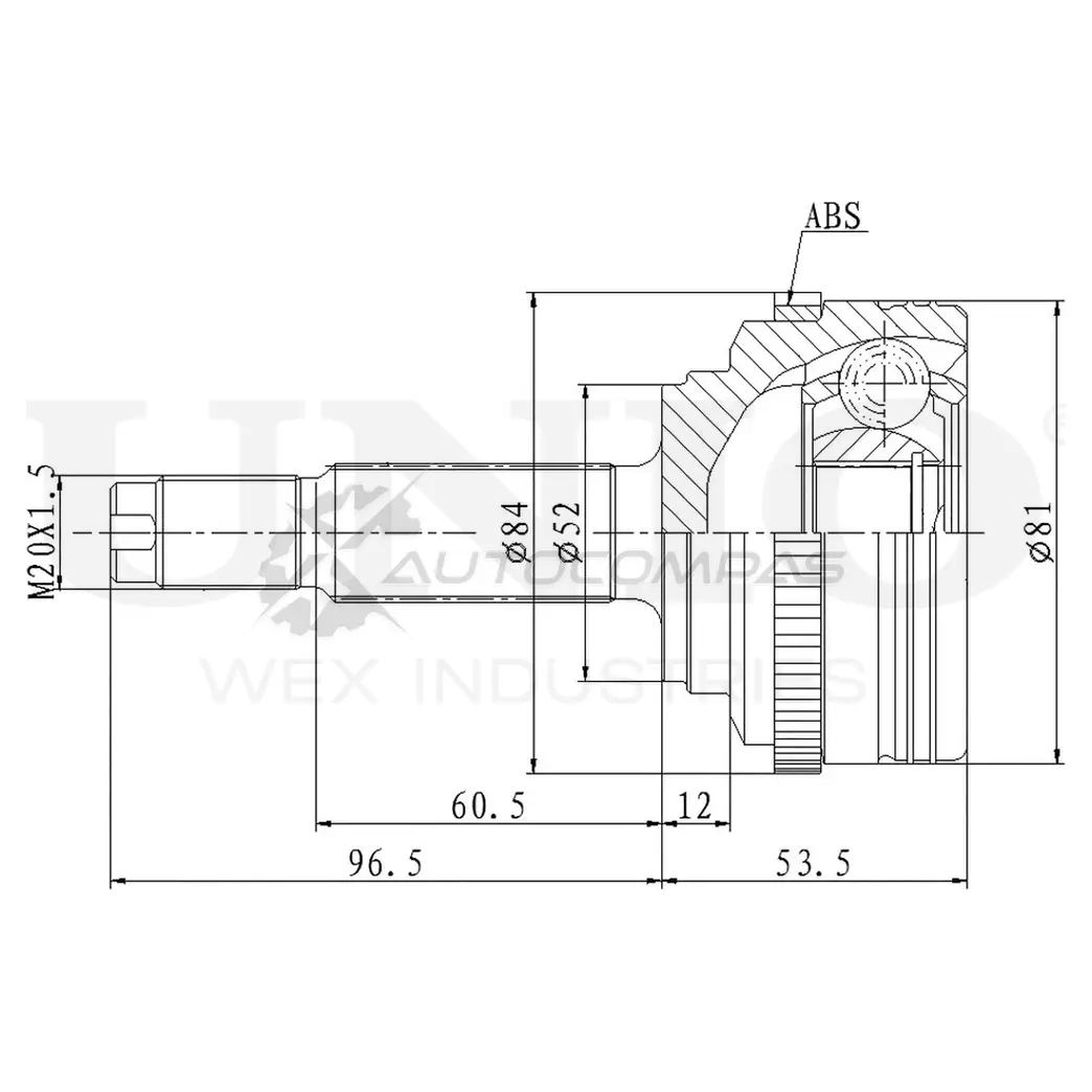 ШРУС внешний UNIO CVJ-20023 X 6EQAX 1441320354 изображение 0