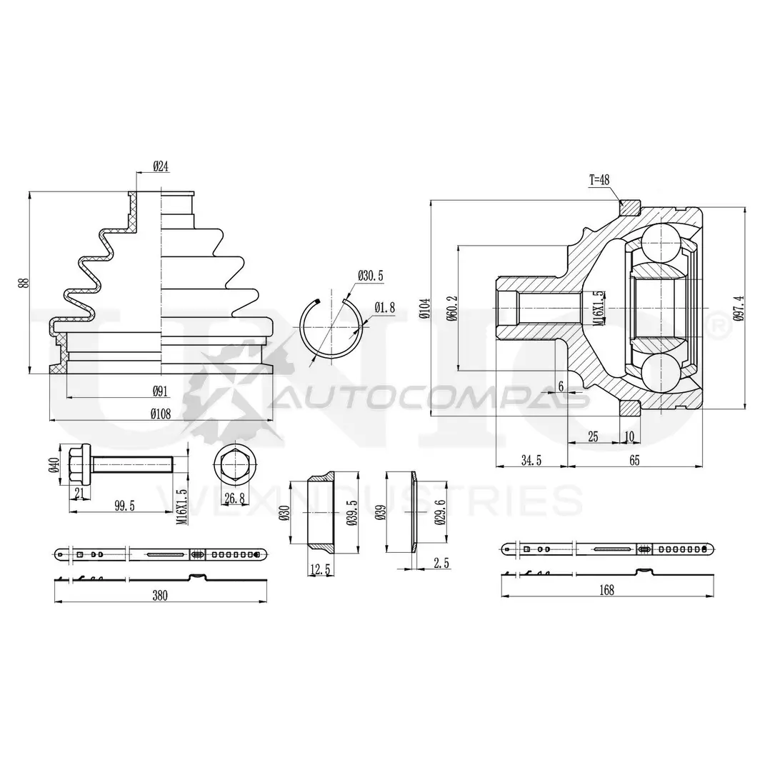 ШРУС внешний UNIO 1441320394 CVJ-20056 EXA M5