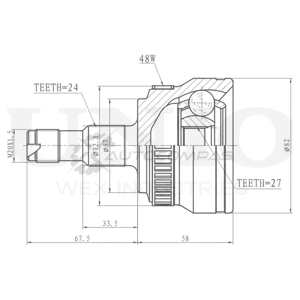 ШРУС внешний UNIO CVJ-20319 GSV JS 1441320421