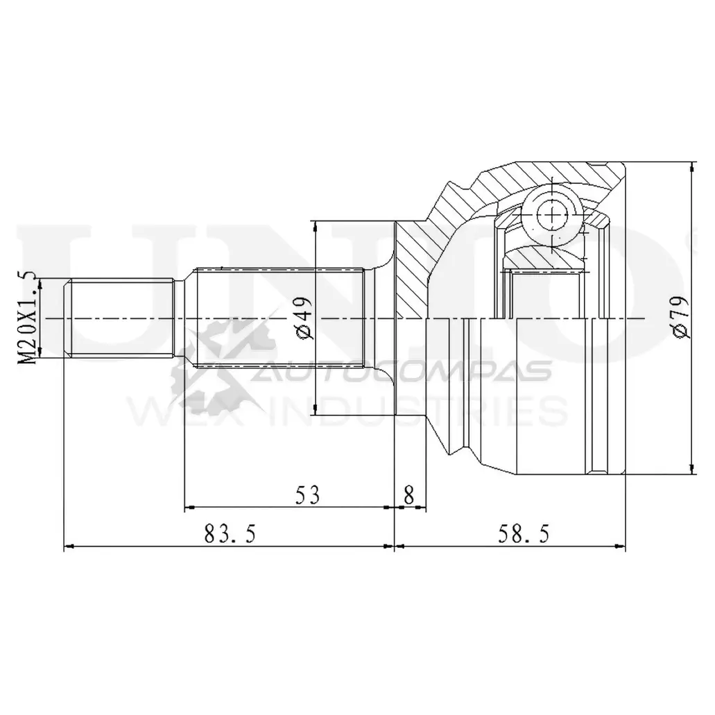 ШРУС внешний UNIO JZX96 NZ CVJ-20275 1441320452 изображение 0