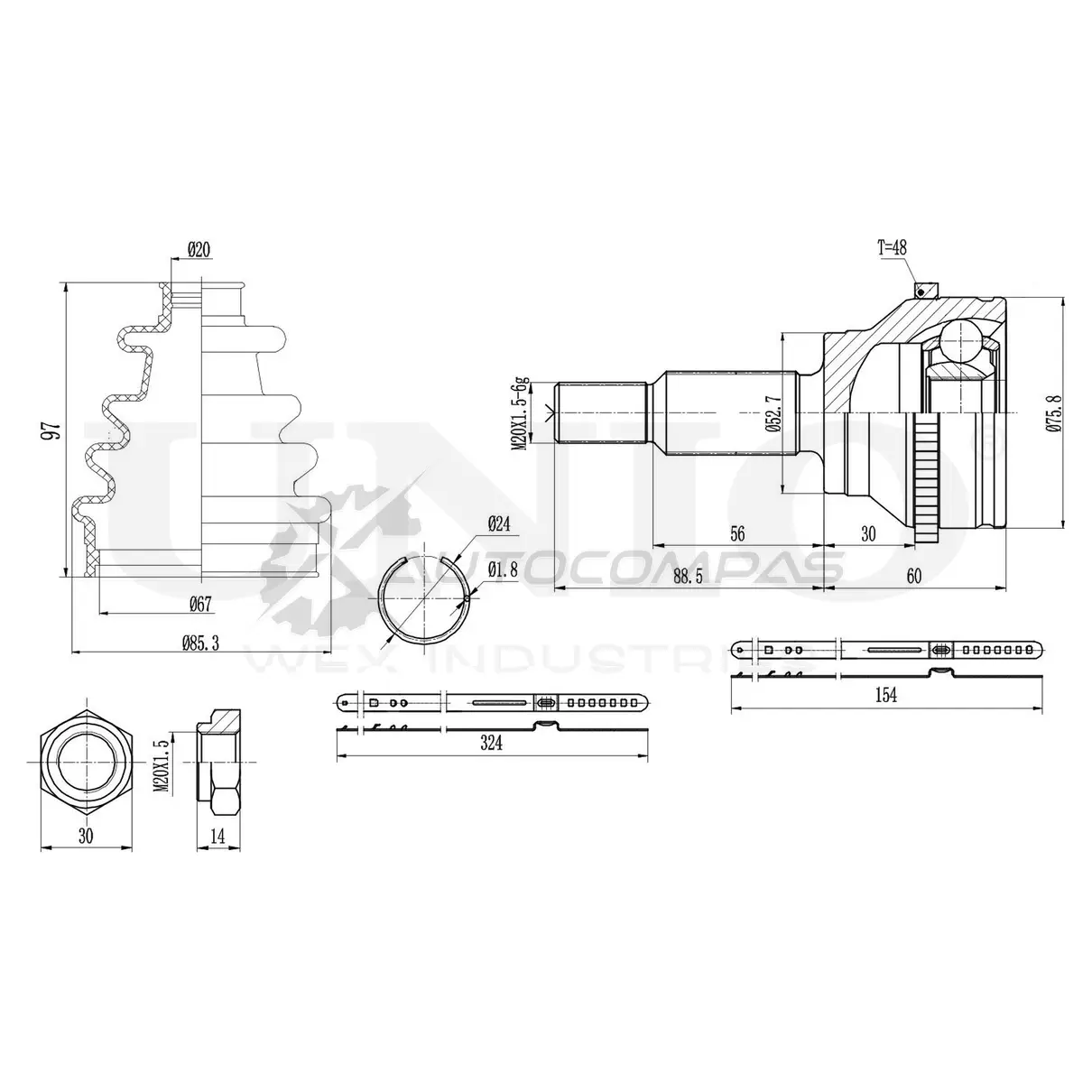 ШРУС внешний UNIO 9CF SRP2 1441320464 CVJ-20192