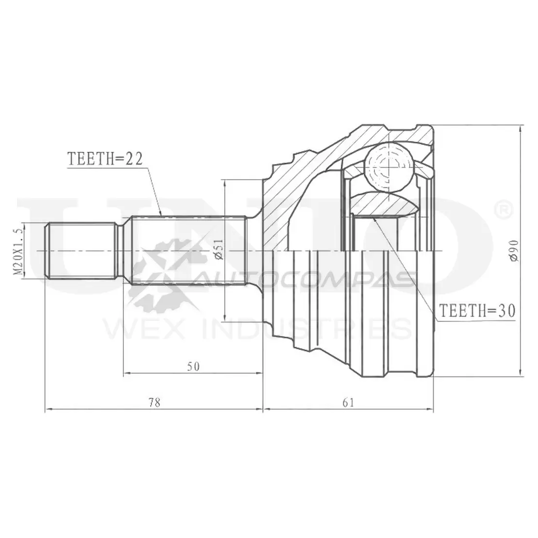 ШРУС внешний UNIO G M1N2B CVJ-20069 1441320498 изображение 0