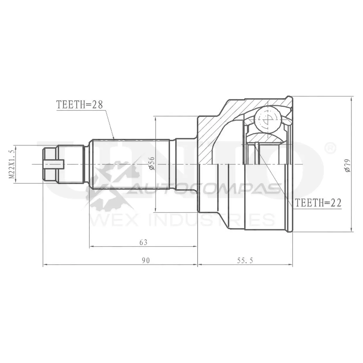 ШРУС внешний UNIO CVJ-20032 Y YI5G 1441320508