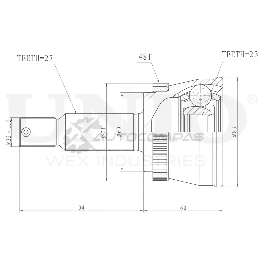 ШРУС внешний UNIO RS5 2VDP CVJ-20264 1441320514