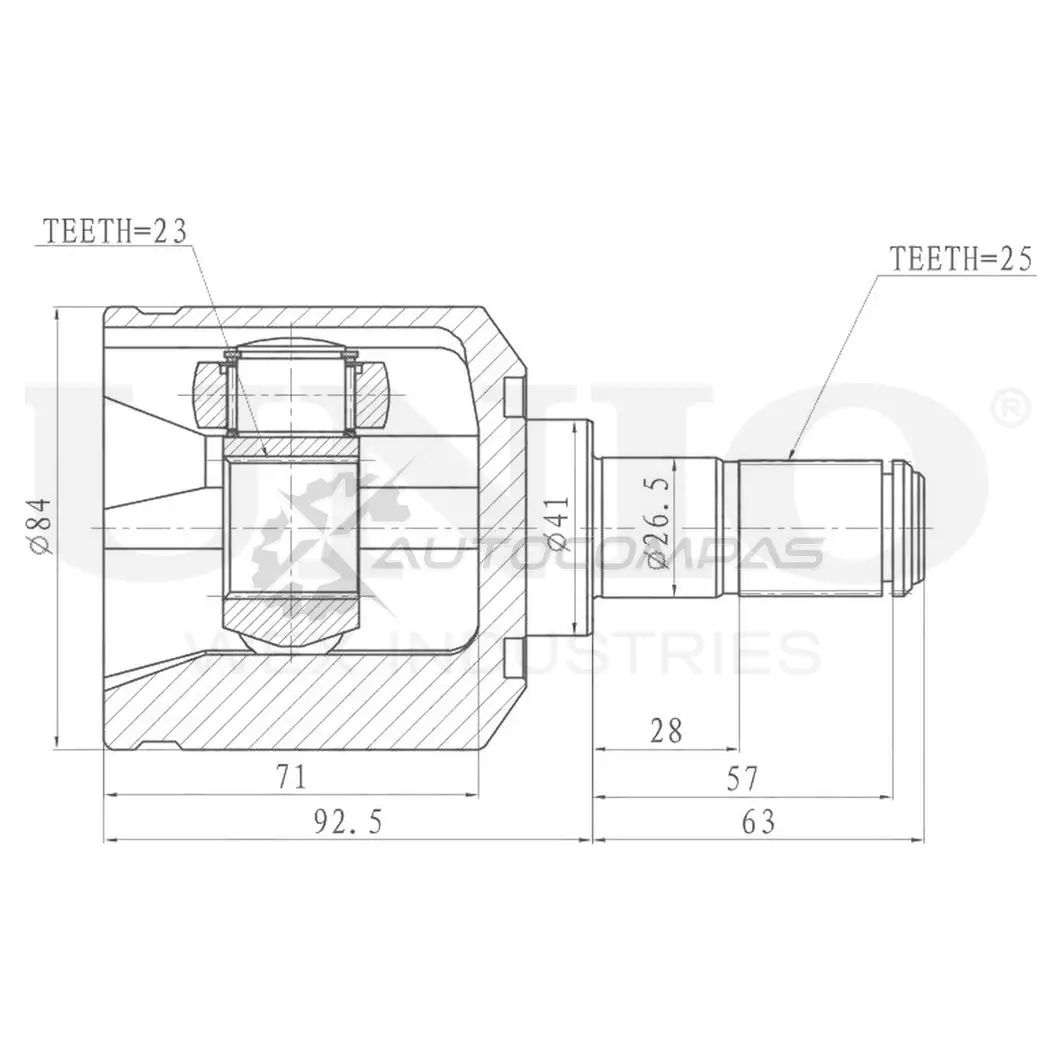 ШРУС внутренний UNIO 1441320524 CVJ-30071 FMDL3 VD