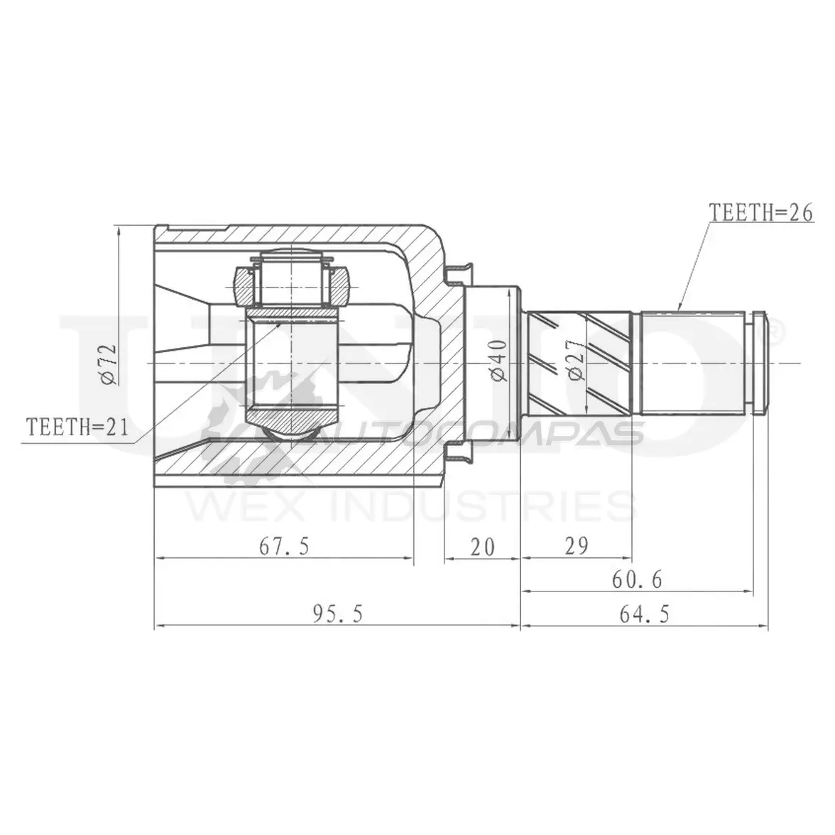 ШРУС внутренний UNIO 1441320540 9KV2 WD CVJ-30142