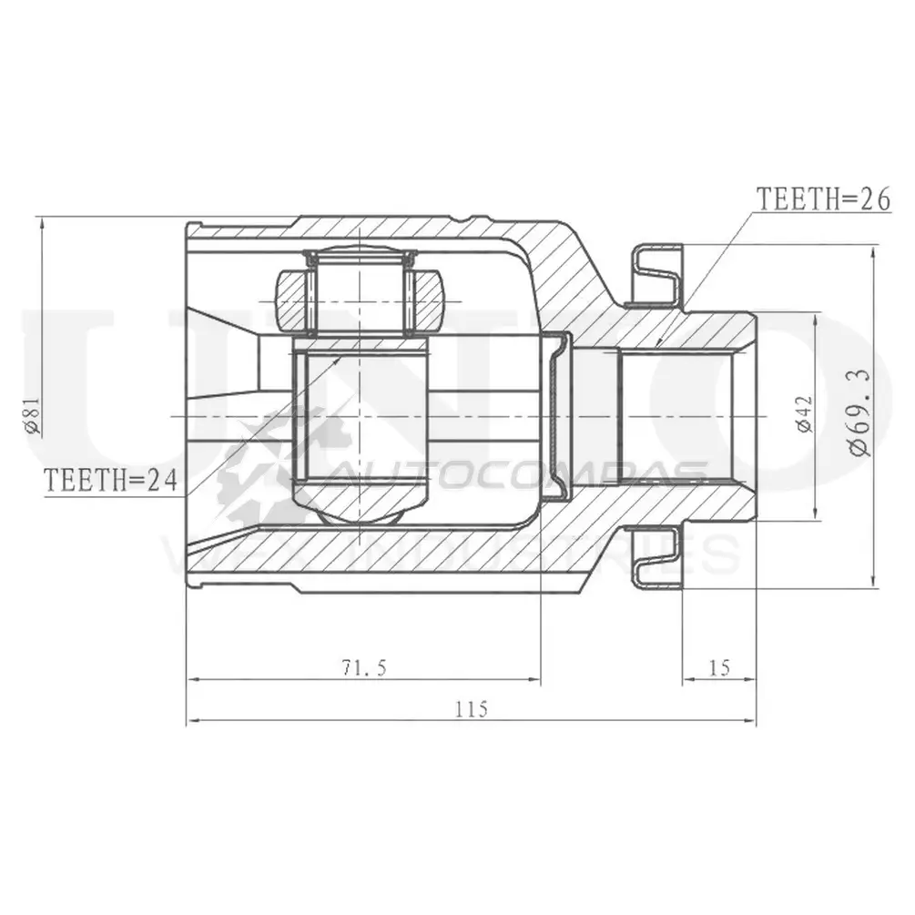ШРУС внутренний UNIO ZL3A6 GT 1441320548 CVJ-30095