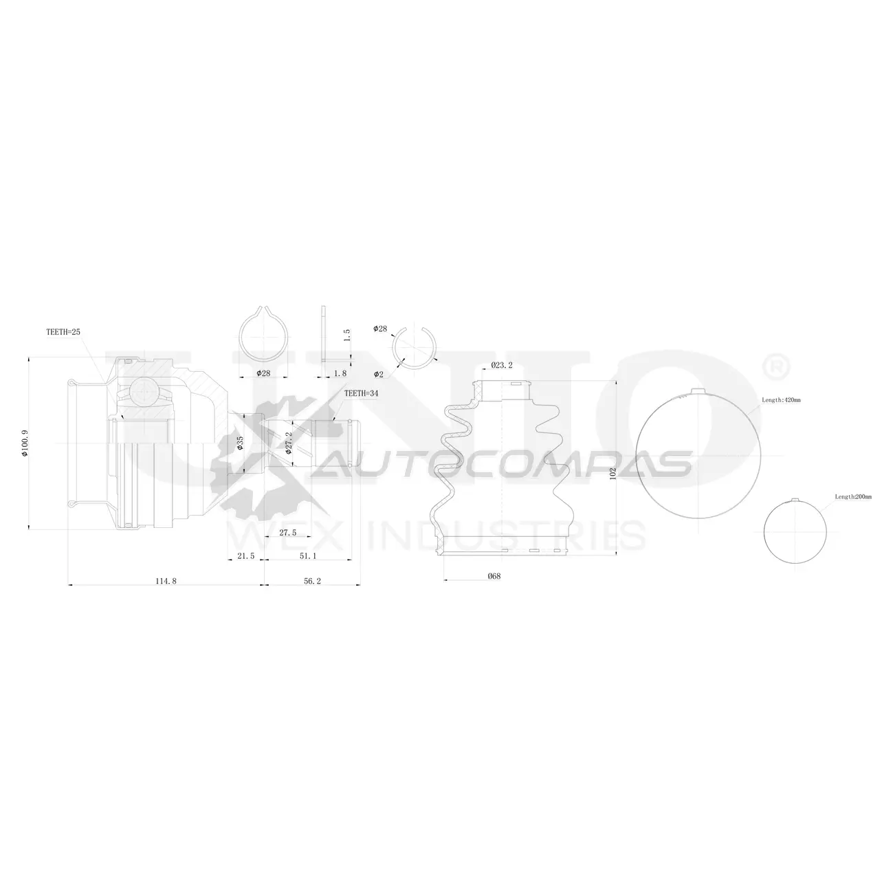 ШРУС внутренний UNIO 1441320571 SB 9MUX CVJ-30051 изображение 0