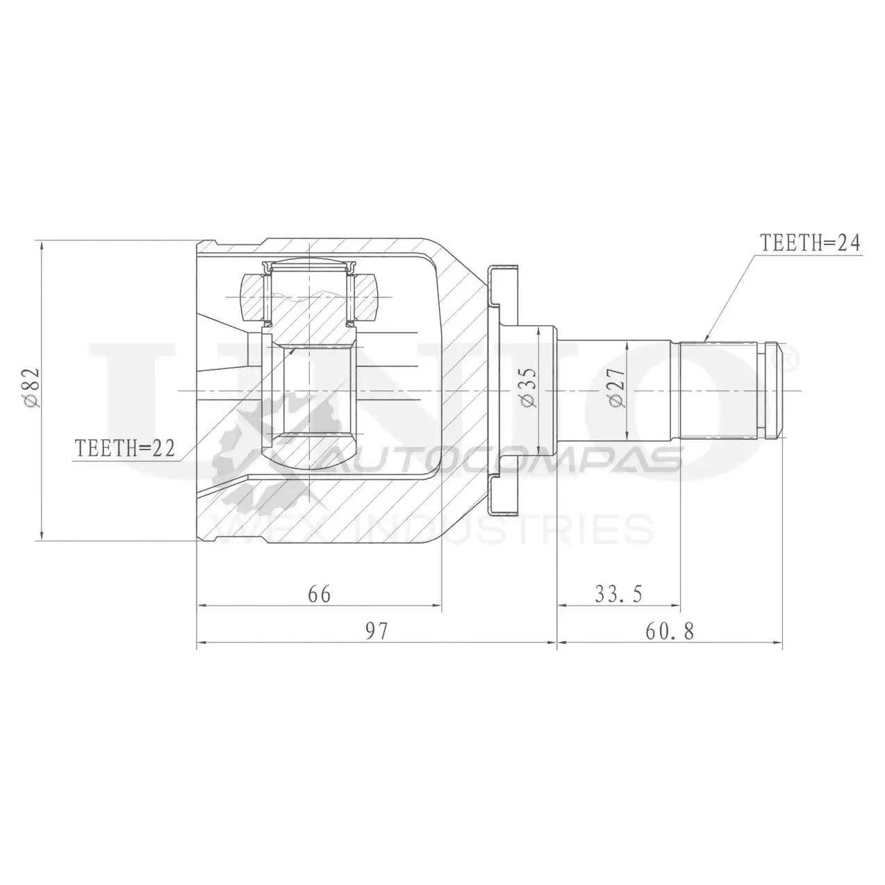 ШРУС внутренний UNIO 1S442F 3 CVJ-30100 1441320610