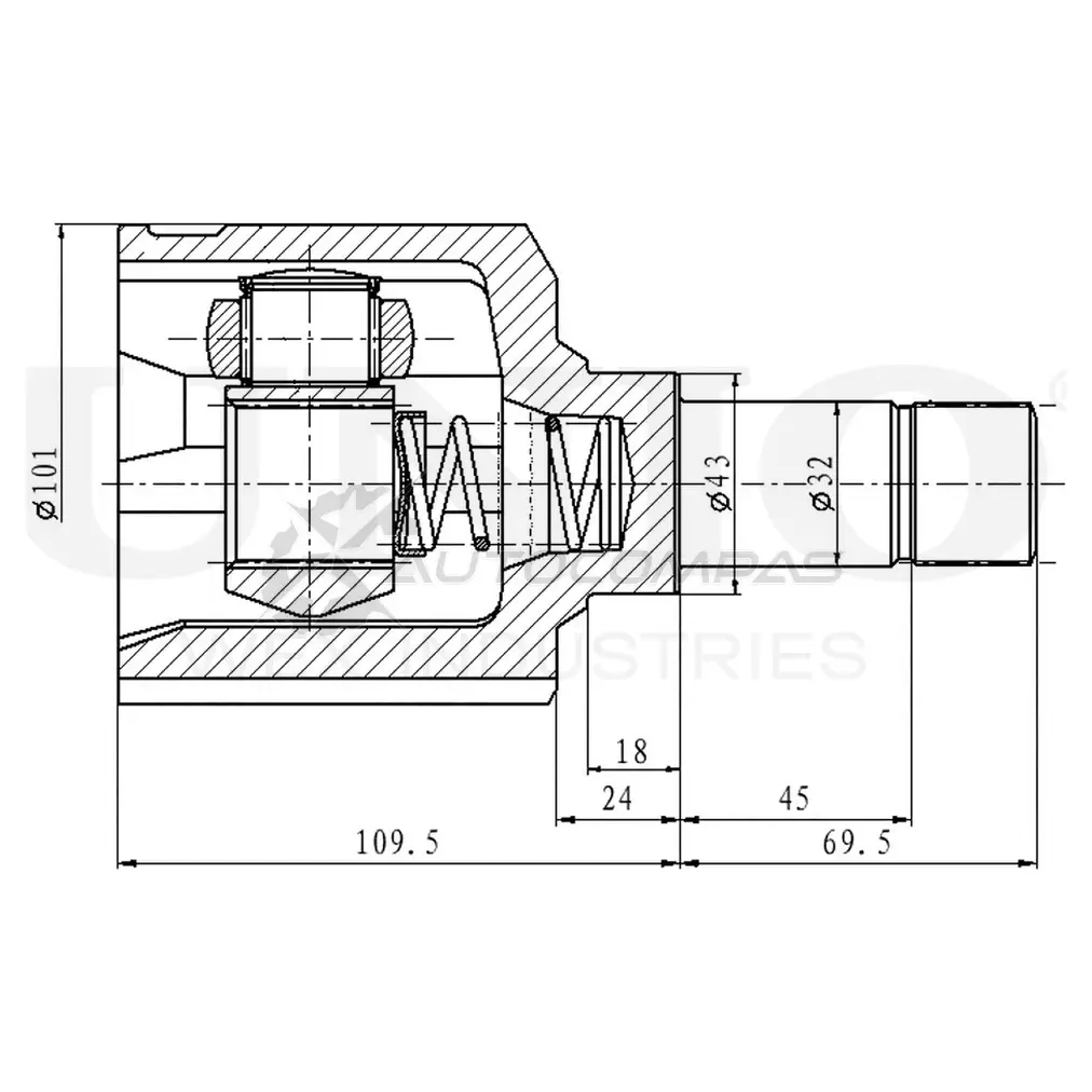 ШРУС внутренний UNIO D8 M7V 1441320622 CVJ-30086