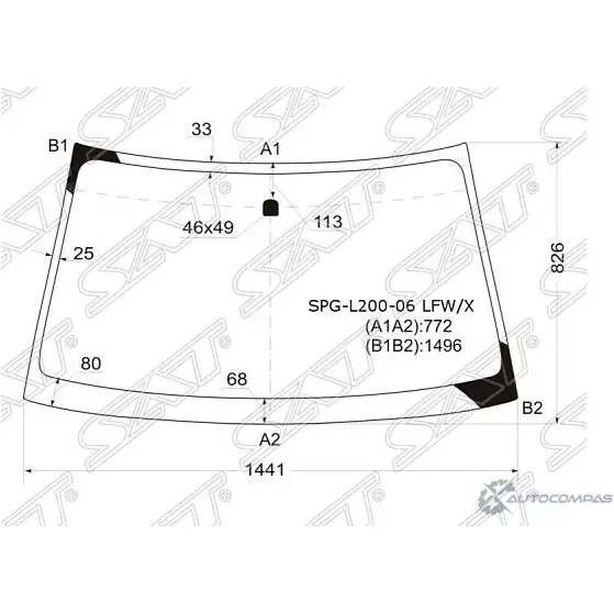 Стекло лобовое в клей SAT JEYNO SPGL20006LFWX JBKUVK V 1422814679 изображение 0