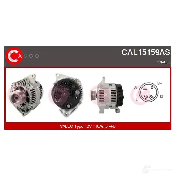 Генератор CASCO CJ4 MG 8000000077028 3256150 cal15159as