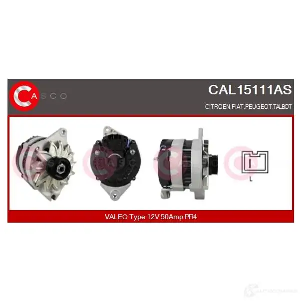 Генератор CASCO 3256066 cal15111as 8000000092885 W7WA F3L изображение 0