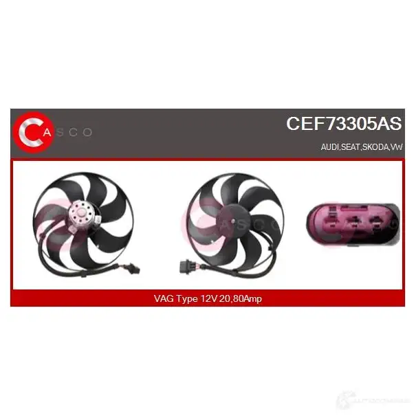 Вентилятор радиатора CASCO 1437938365 cef73305as 9UID N изображение 0