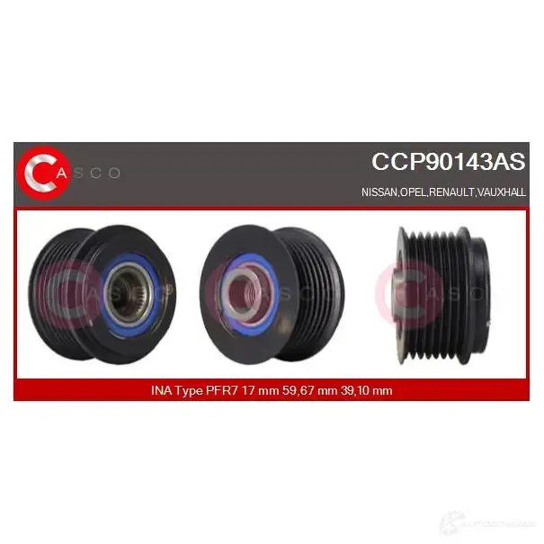 Шкив генератора CASCO 8000000265814 ccp90143as DD8DF J1 3259147