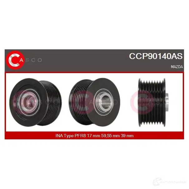 Шкив генератора CASCO 8000000185082 ccp90140as 3259141 82S3ZI K