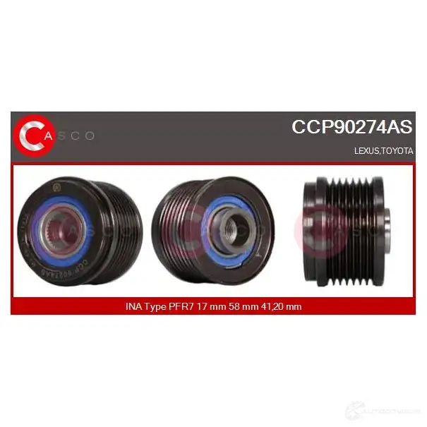 Шкив генератора CASCO 8000000266750 ccp90274as D N1G5 3259375