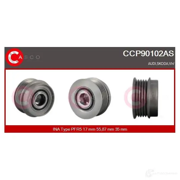 Шкив генератора CASCO ccp90102as F1ZPC H8 1232314573 изображение 0