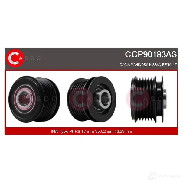 Шкив генератора CASCO 3259213 ccp90183as LP ICD 8000000266095 изображение 0