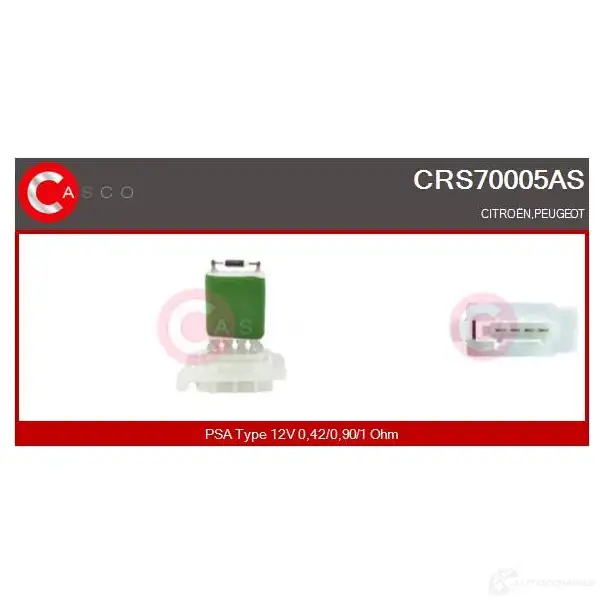 Резистор вентилятора печки CASCO crs70005as 1424963006 QGN54R T изображение 0